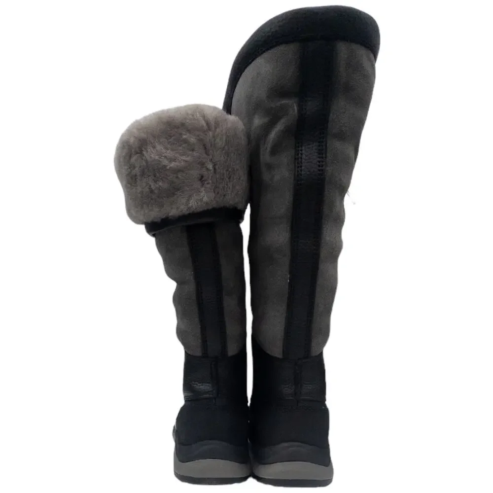 Authentic Ugg Adirondack III Tall Boot Black Gray Womens Waterproof Winter Snow